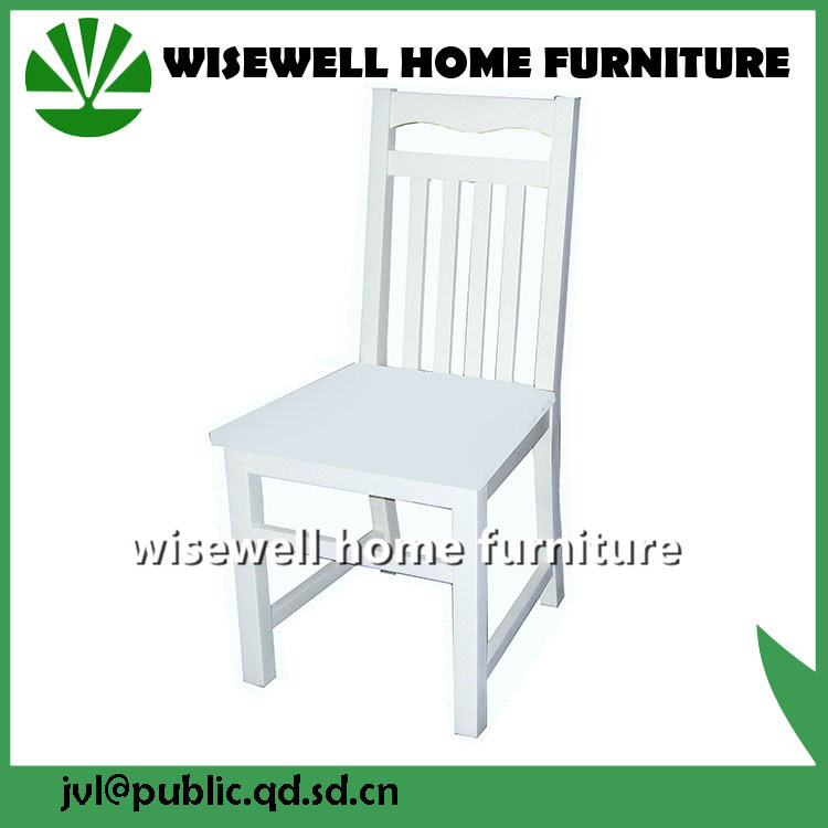 Pine Wood Dining Room Chair in White Color (W-C-431)