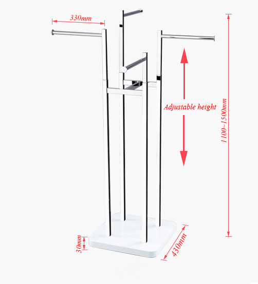 Zhuoyu Manufacturing Metal Garment / Clothing Rack with 4 Hanging Bars