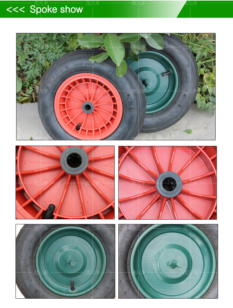 3.5-8 Pneumatic Wheelbarrow Wheels with Metal or Plastic Rims