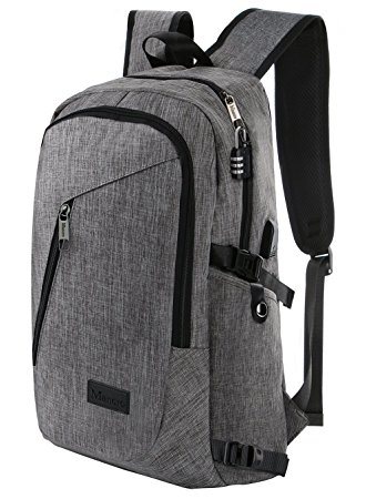 Business Laptop Backpack, Slim Anti Theft Computer Bag, Water-Resistent College School Backpack, Eco-Friendly Travel Shoulder Bag W/ USB Charging Port Fits Unde