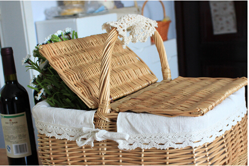 Nice Handmade Willow Picnic Basket, Wicker Picnic Basket with Cooler (BC-ST1285)