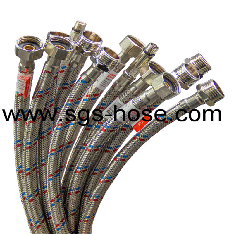 Steel Braided Hoses with End Fittings in Nickel-Plated Brass