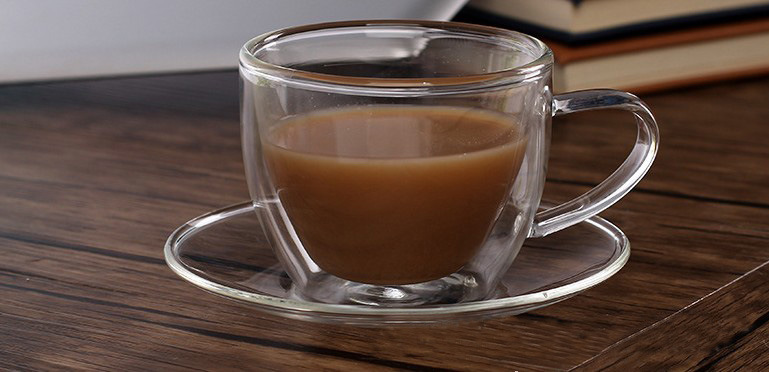 Cappuccino Coffee Cup French Glass Coffee Cup Double Wall Glass Espresso Cup and Saucer