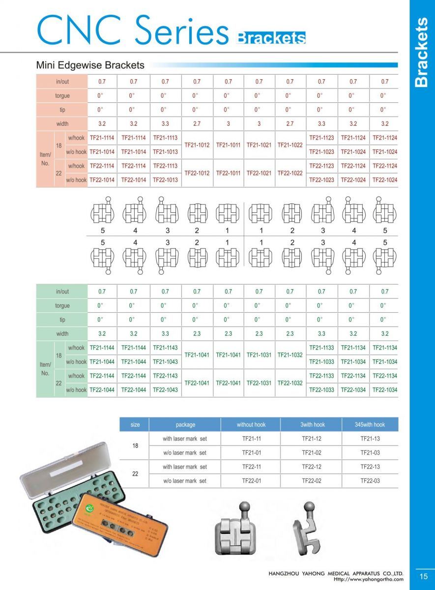 Orthodontic Mini/Standard Edgewise Brackets