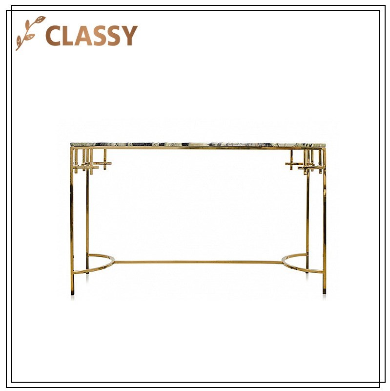 Top Marble Gold Stainless Steel Frame Dining Table