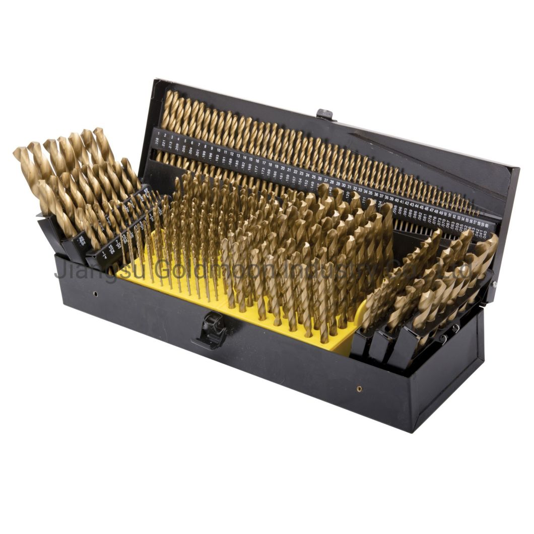 170PCS DIN338 HSS-Treiber PDC Twist Diamant-Kernbohrer-Set im Metallgehäuse