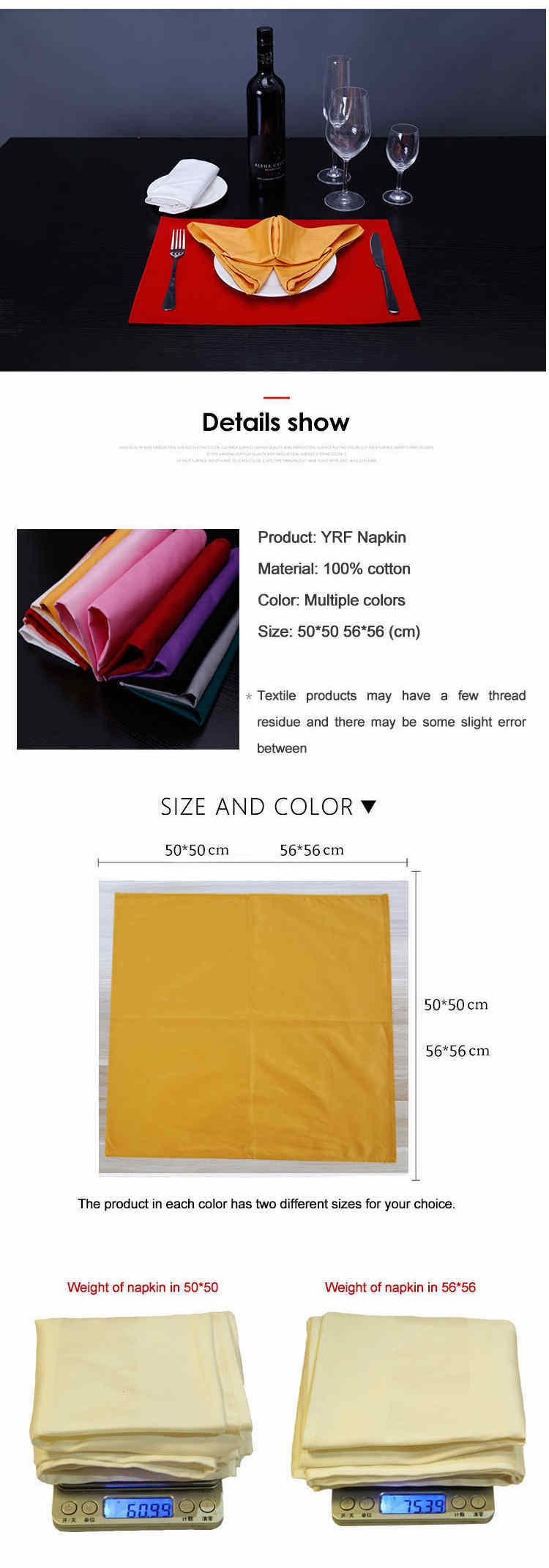 Wholesale Cheap Polyester Plain Banquet Wedding Napkins