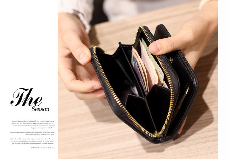 Women Short Wallets PU Leather Female Plaid Purses Nubuck Card Holder Wallet Fashion Woman Small Zipper Wallet with Coin Purse