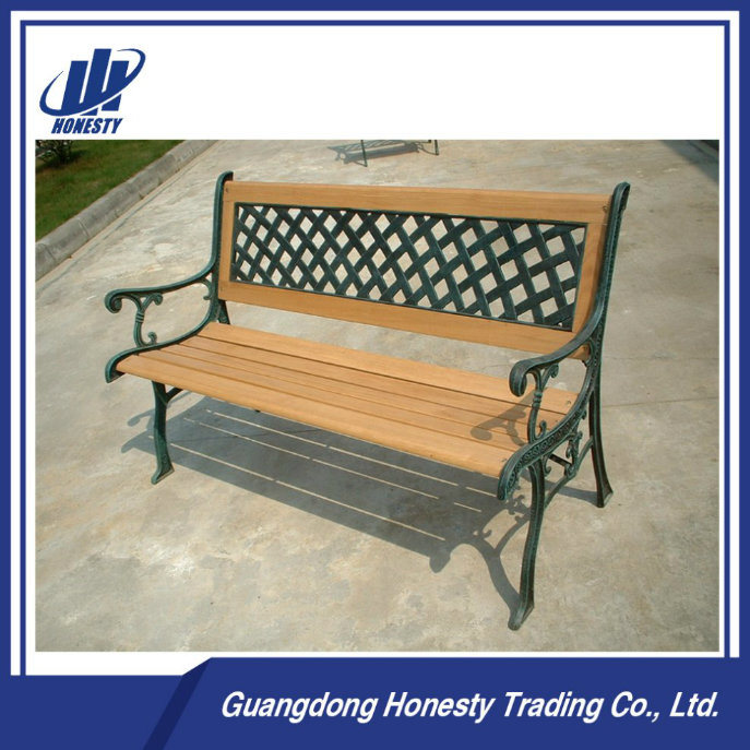 Pb-004 Wood and Cast Iron Material Garden and Street Long Bench