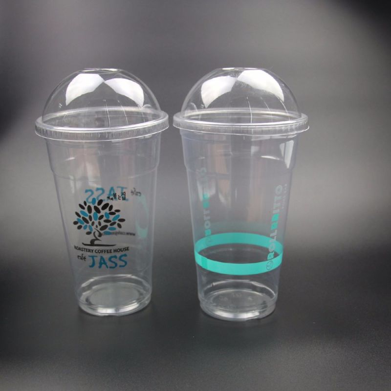 24oz Printed Disposable Plastic Smoothie Coffee Cup