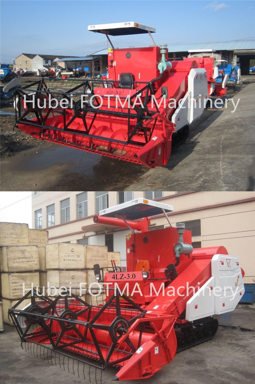 New Full Feeding Tracked Rice & Wheat Combine Harvester (4LZL-3.0)