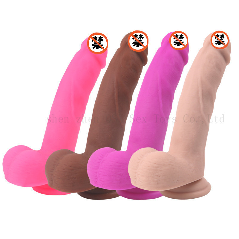 Realistic Silicone Dildo Penis Dong Sex Toy with Suction Cup