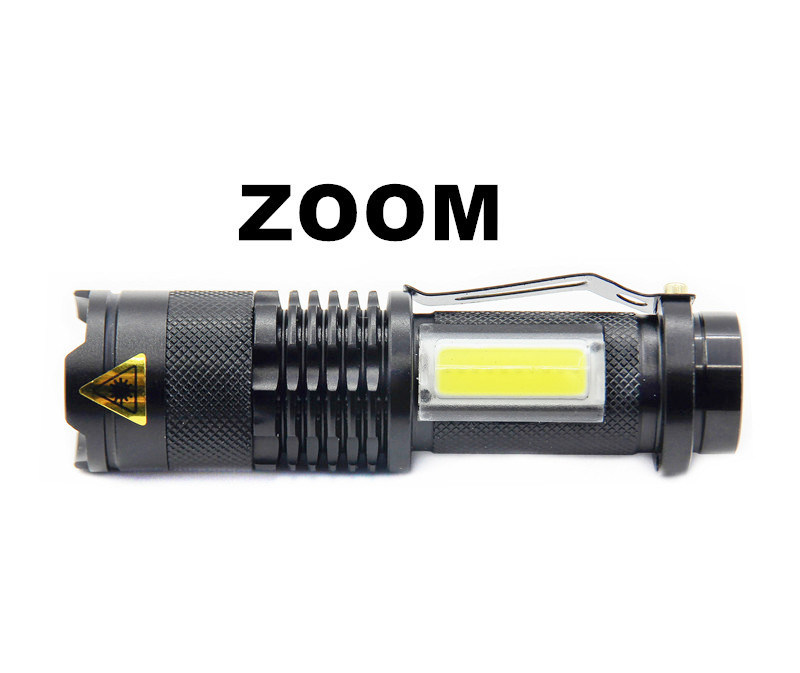 Q5+COB LED Flashlight Portable Mini Zoom Torchflashlight
