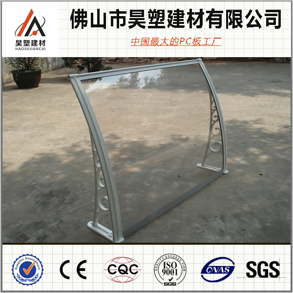 800*1000mm Polycarbonate Solid Awning Aluminum Frame Balcony Canopy Outdoor Buliding Materials