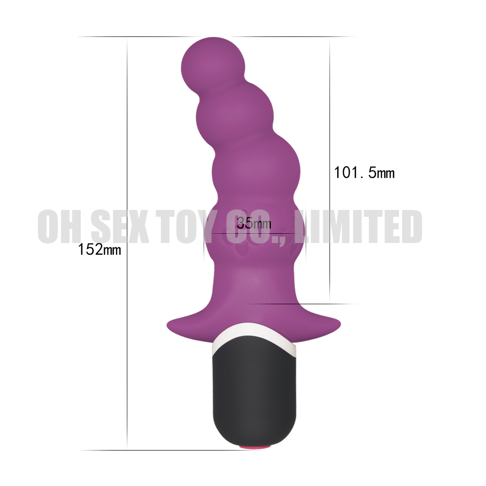 10 Pulsations Waterproof Prostate Stimulator Black and Pink