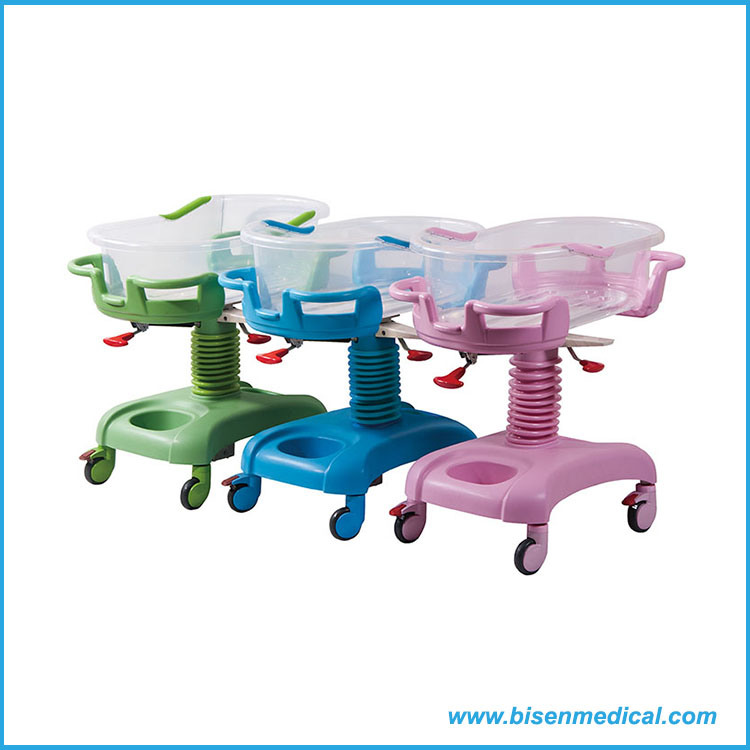 BS-Xf605 Top Selling Luxury Hospital Baby Trolley New Born Baby Trolley with Height Adjustable and Wheel