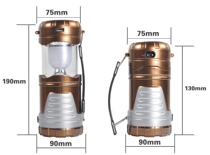 Portable 6+1 LED Lamp&Rechargeable Camping Lantern with Solar