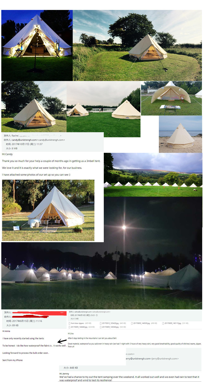 Outdoor Camping Tents Cotton Canvas Bell Tents Camping Dome Shaped Tents