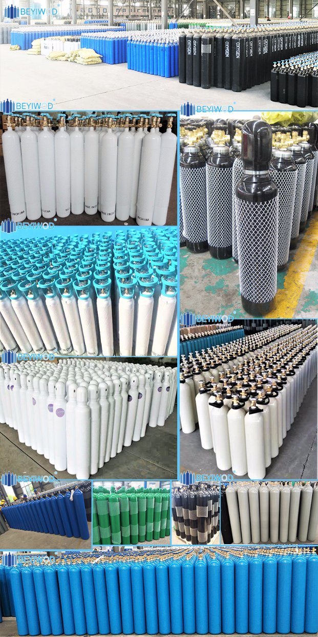 High Pressure 40L Medical Oxygen Cylinder Gas Cylinder with Valves and Caps