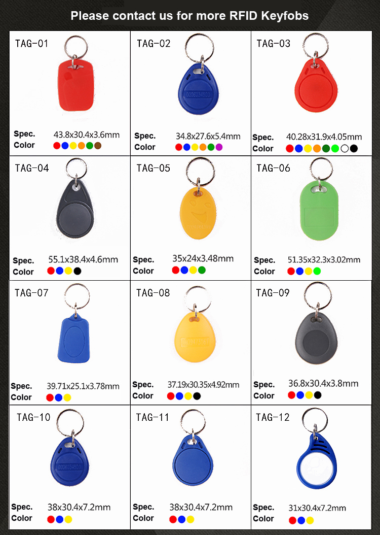 125kHz 13.56MHz Em4100 F08 Plastic ABS RFID Keyfob (Tag-12)