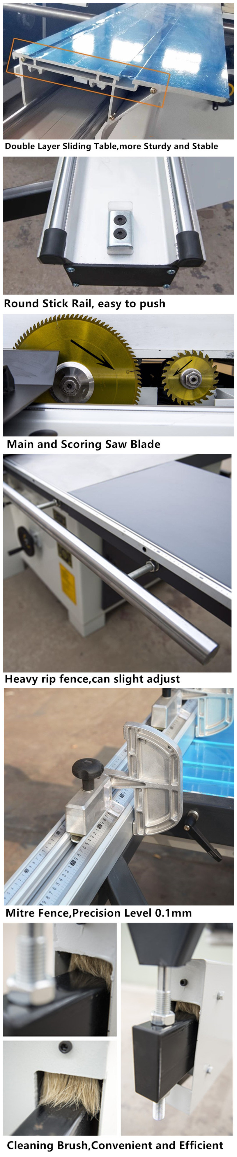 Woodworking Machinery 2800mm High Precision 90 Degree Sliding Table Saw