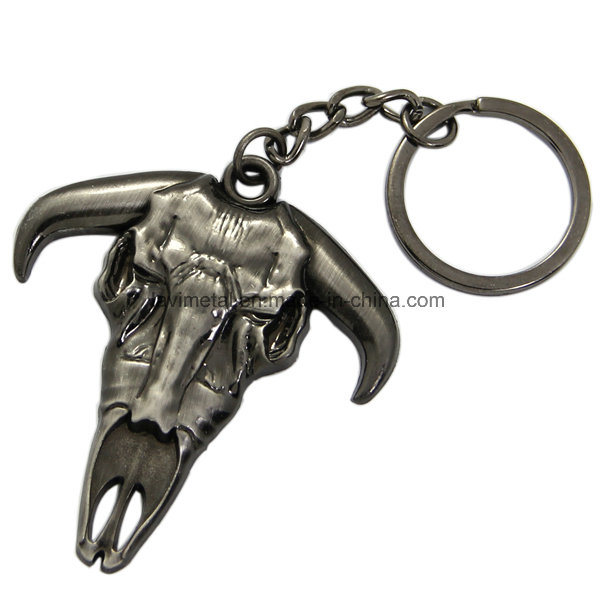 New Design 3D Bull Head Metal Keychain
