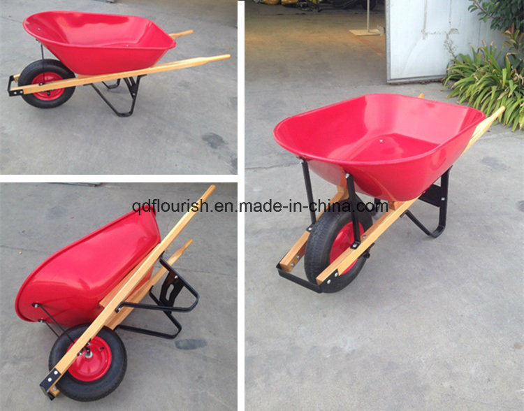 Wooden Handle Wheelbarrow Wheel Barrow Trolley Cart Wh5400