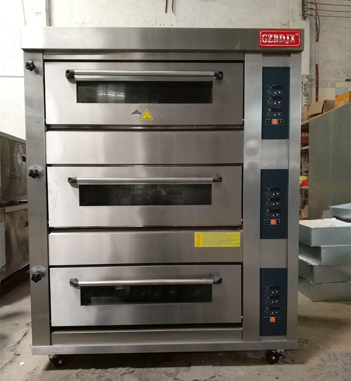 Luxury Baking Equipment Pizza Deck Gas Oven for Bakery with 3decks 6trays