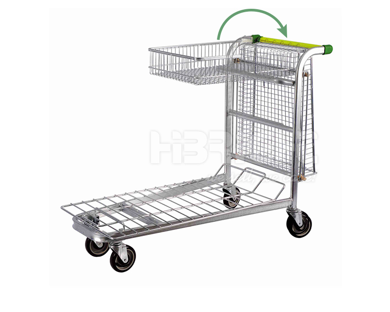 Tablet Two Tiers Shopping Trolley Warehouse Cart