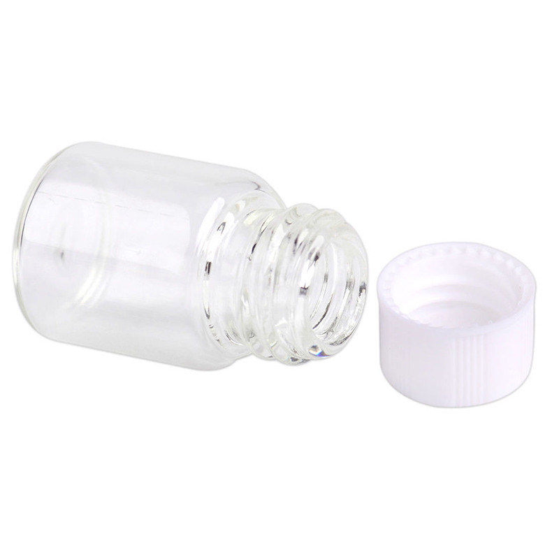 2ml Mini White Transparent Glass Essential Oil Reagents Refillable Sample Bottle Brown Glass Vials with Cap