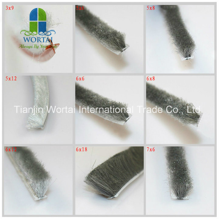 High Quality 3 Lines Wool Pile Brush Seal Weather Strip