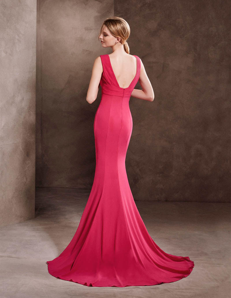 Sensual Draped Bodice Cocktail Dress with V-Neckline and Plunging Back