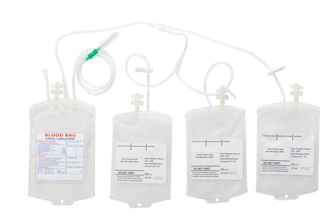 High Quality Sterile Extruded Blood Bag 250ml/350ml/400ml/450ml/500ml Single/Double/Triple/Quadruple Bags