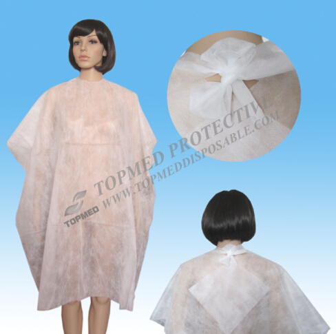 Disposable Nonwoven PP Magic Tape Hair Cutting Cape with Ce Certificate