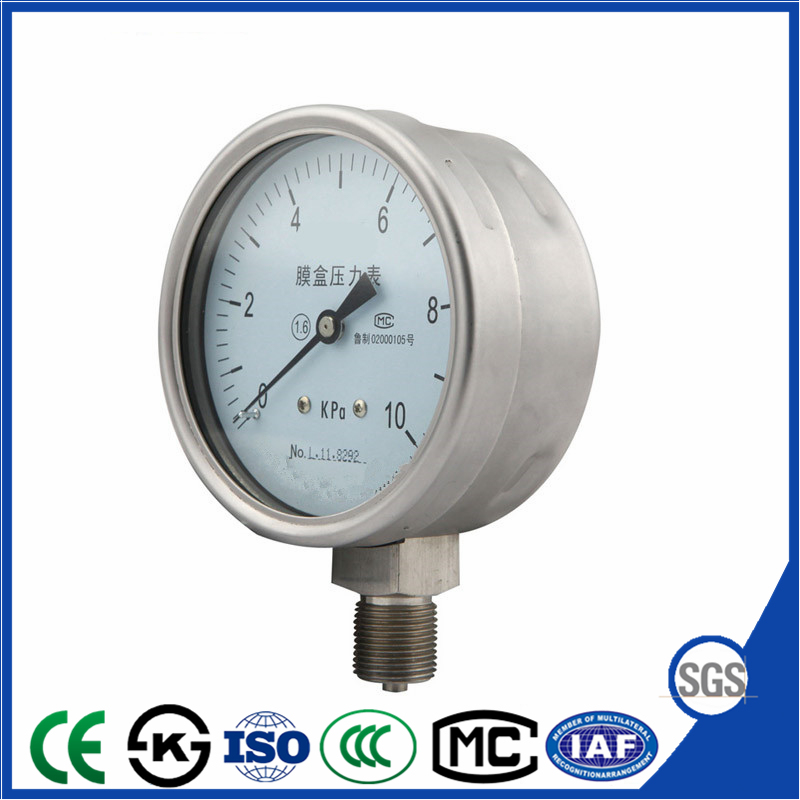 High Quality and Best-Selling Capsule/Sylphon/ Bellows Pressure Gauge