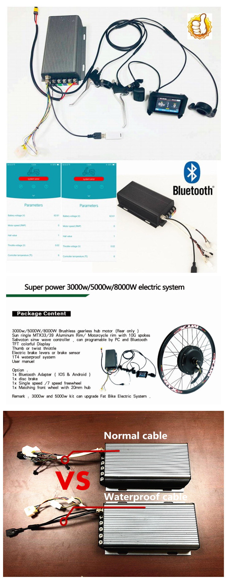 Electric Bicycle Motorcycle Engine Accessories with Bluetooth QS 273 8000W