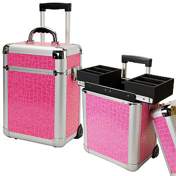 Aluminum Pink Cosmetic Trolley Case (hx-L0924)