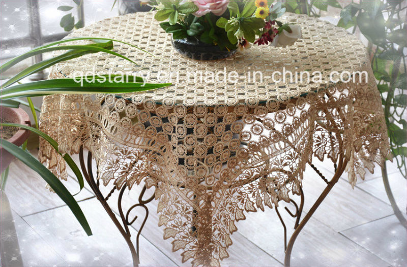 Machine Made 100% Polyester Lace Table Cloth