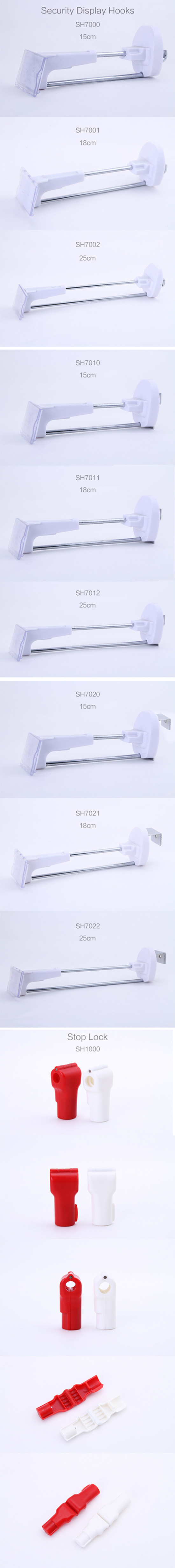 Retail Security Display, Plastic Security Slatwall Locking Display Hook for Retail Store