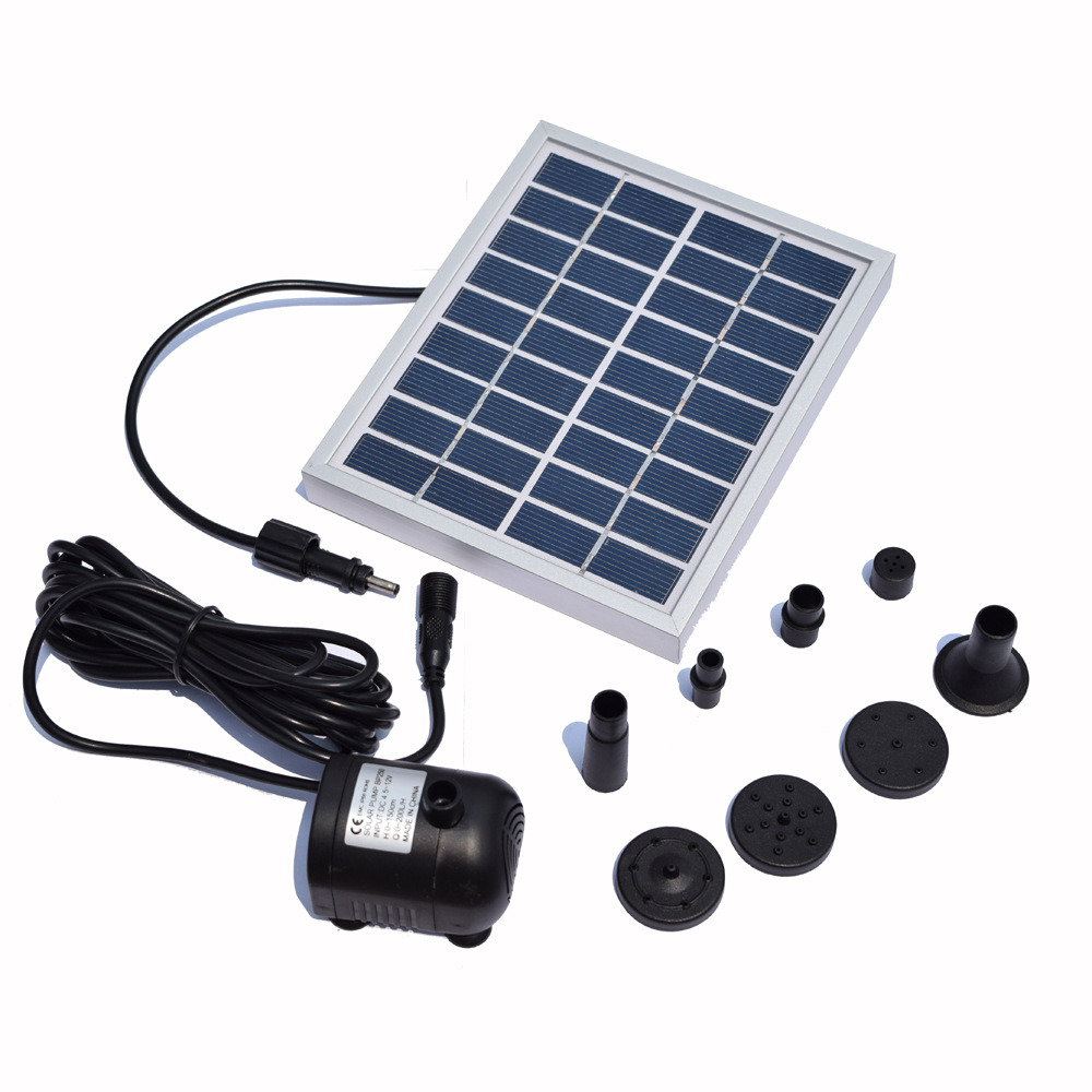 Solar-Powered Pump Brushless DC Solar Power Fountain Pool Water Pump Garden Plants Watering Kit Solar Pond Pump Kit 9V 2W