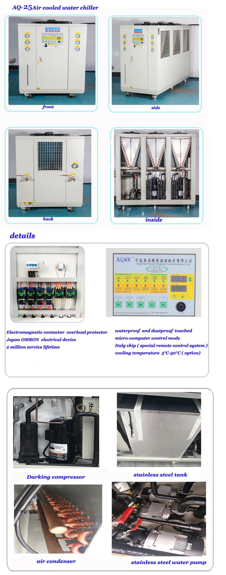 China Manufacturer R407c Air Cooled Scroll Water Chiller Cooling Machine