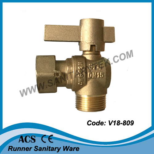 Straight Brass Lockable Ball Valve for Water Meter (V18-807)