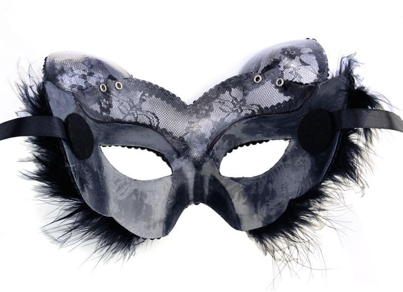 19* 8cm Fox Masks Sexy Lace Cat Mask PVC Black White Women Venetian Masquerade Ball Party Mask Performance Fun Masks