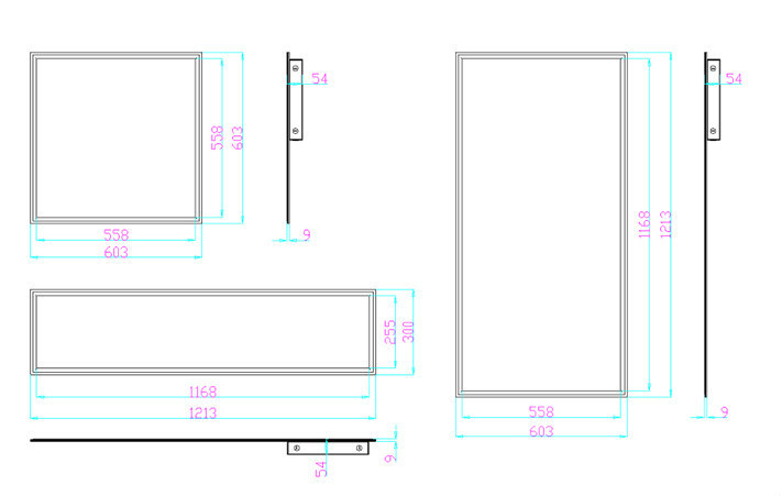 595X595 Square Flat LED Panel Light Ce 100lm/W 3 Years Warranty