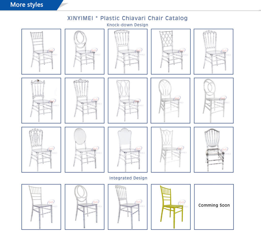 Fancy New Design Plastic Acrylic Dining Chiavari Chair Clear