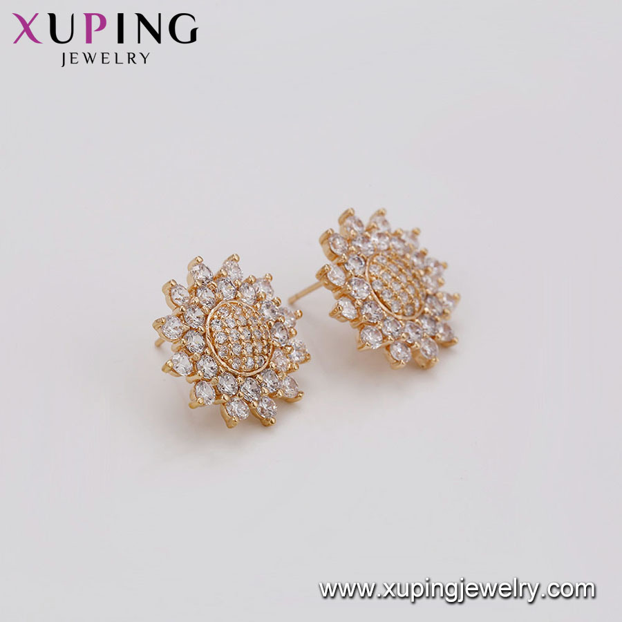 Xuping Costume Jewelry Gold Luxury Rose Gold Color Earring