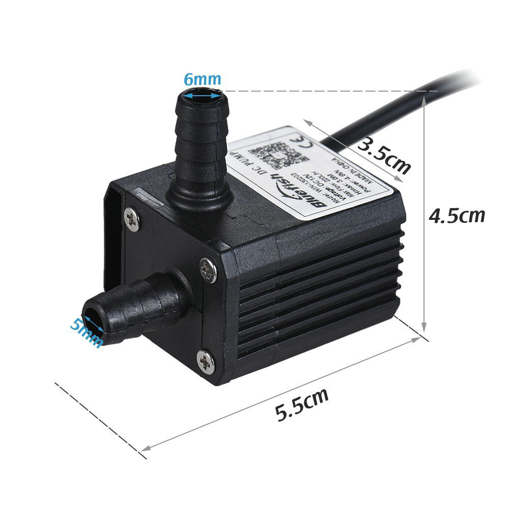 Submersible Deep Well Water Circulating Pumps for Micro Desktop Crafts DC 12V Flow 220L/HÂ 