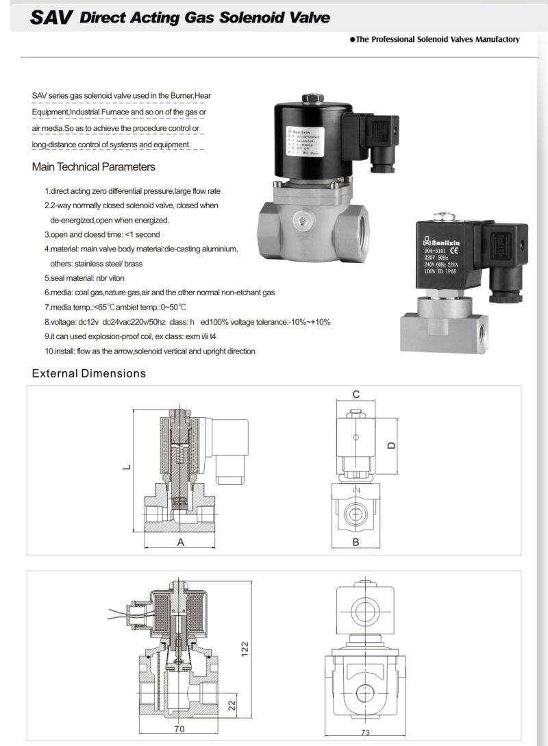 Gas Direct Acting Solenoid Valve