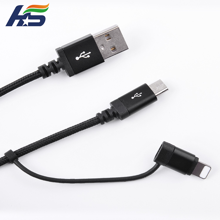 OEM Order Wholesale USB 3.1 Nylon Metal Head Mini Charging USB Data Cable with Mfi Certification