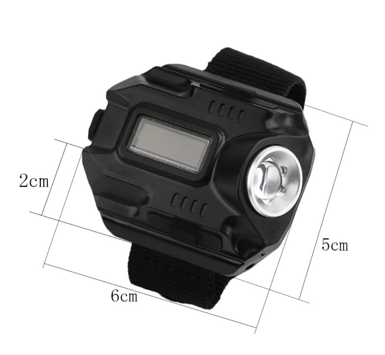 Portable CREE LED Wristwatch USB Flashlight Wrist Flashlight Torch 4 Mode Wristlight Tactical Flashlight for Outdoor Sports